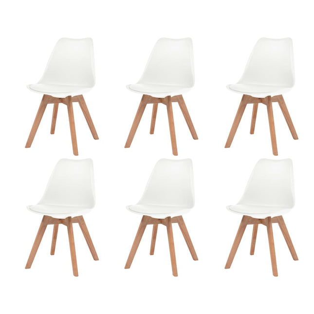 spisebordsstole 6 stk. plastik hvid