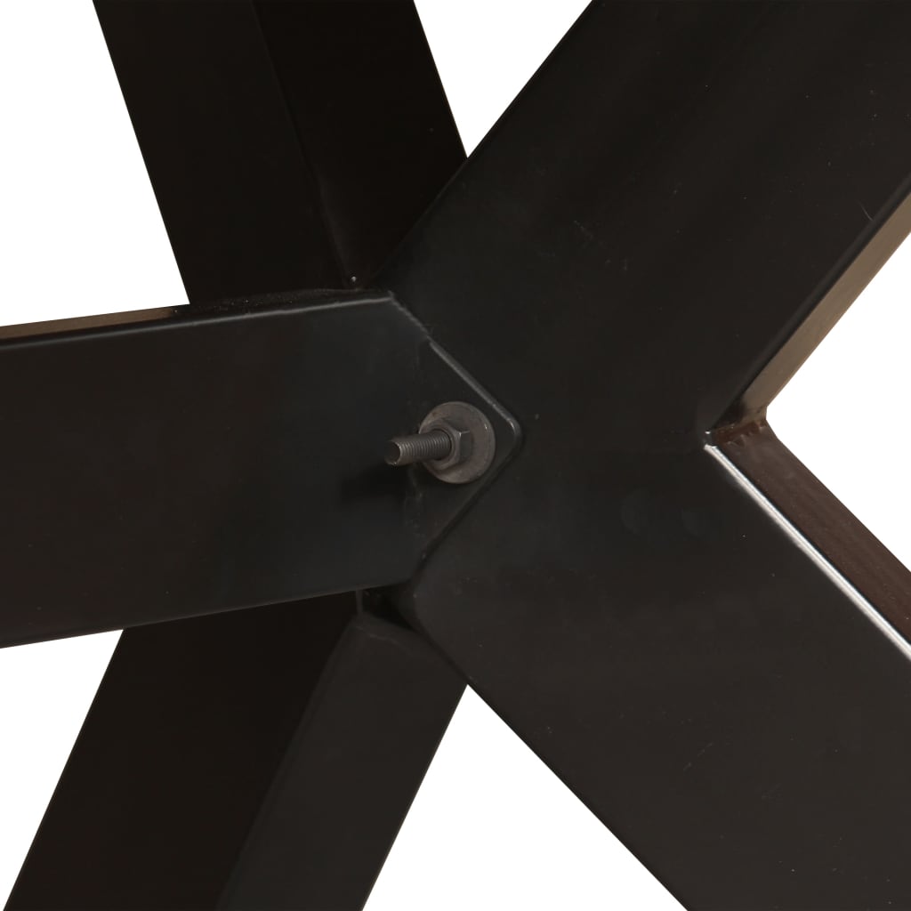 spisebord i massivt mangotræ og stål krydsstel 180 cm