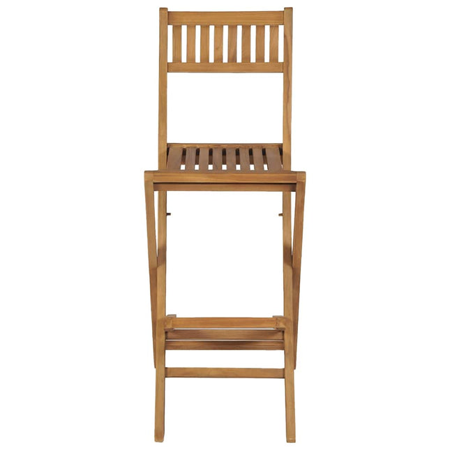 foldbare udendørs barstole 2 stk. massivt teaktræ