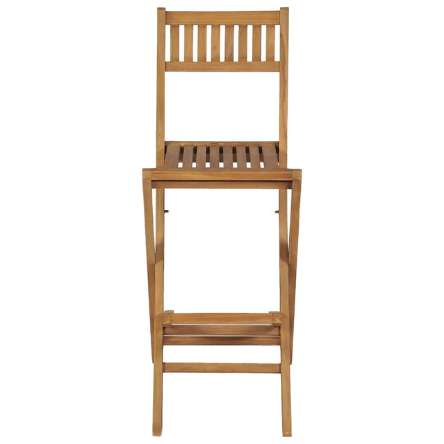 foldbare udendørs barstole 2 stk. massivt teaktræ