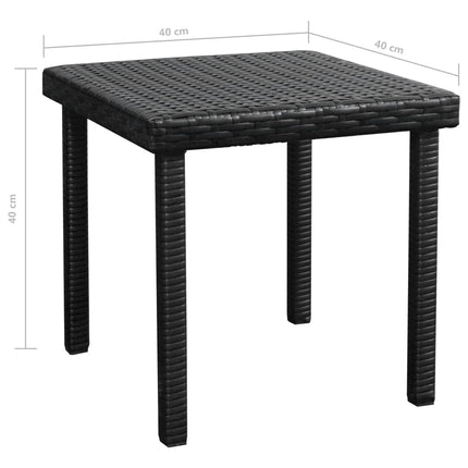 liggestole 2 stk. med bord polyrattan sort