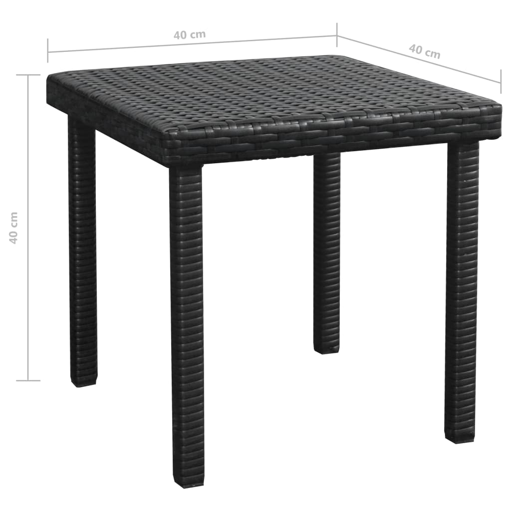 liggestole 2 stk. med bord polyrattan sort