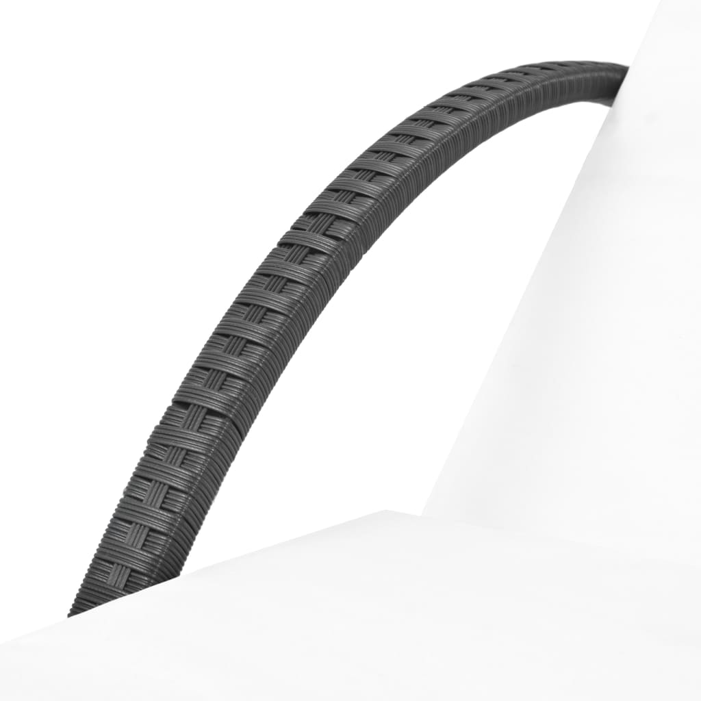 liggestole 2 stk. med bord polyrattan sort