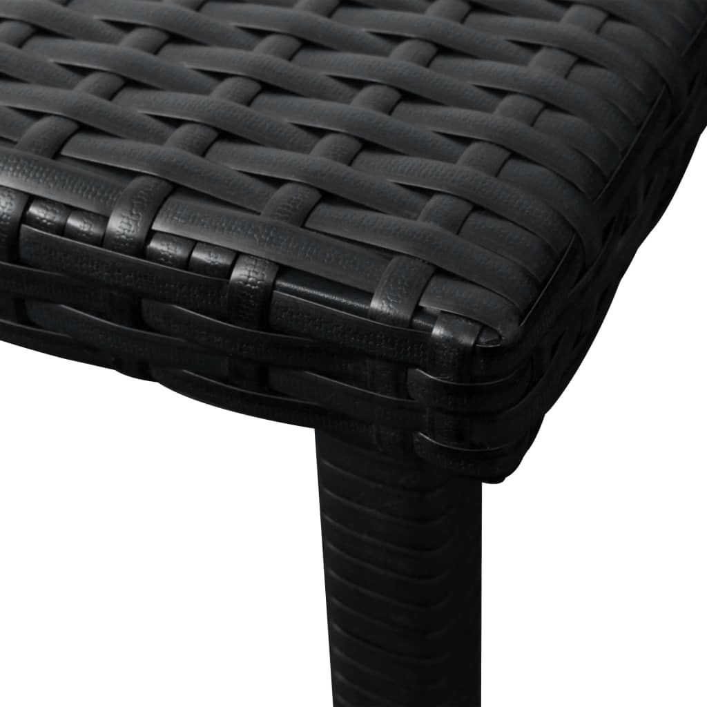 liggestole 2 stk. med bord polyrattan sort