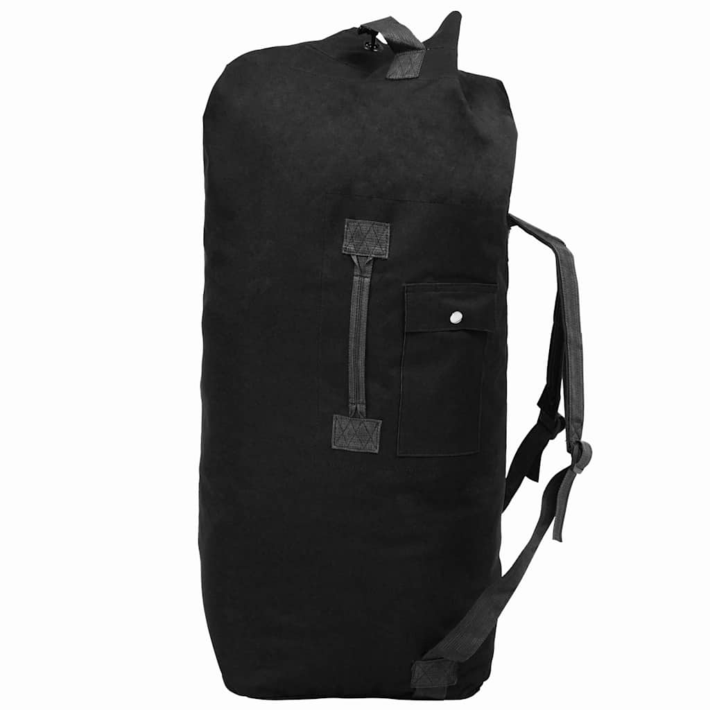 Duffeltaske I Militærstil 85 L Sort - Vidaxl