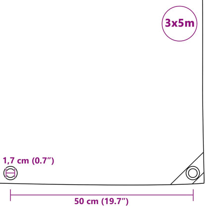 presenning 650 g/m² 3 x 5 m grøn