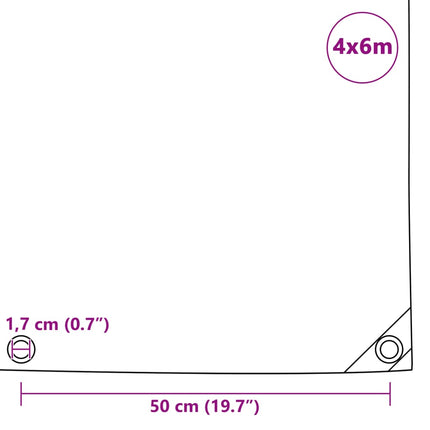 presenning 650 g/m² 4 x 6 m blå