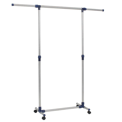 justerbart tøjstativ rustfrit stål 165 x 44 x 150 cm sølvfarvet
