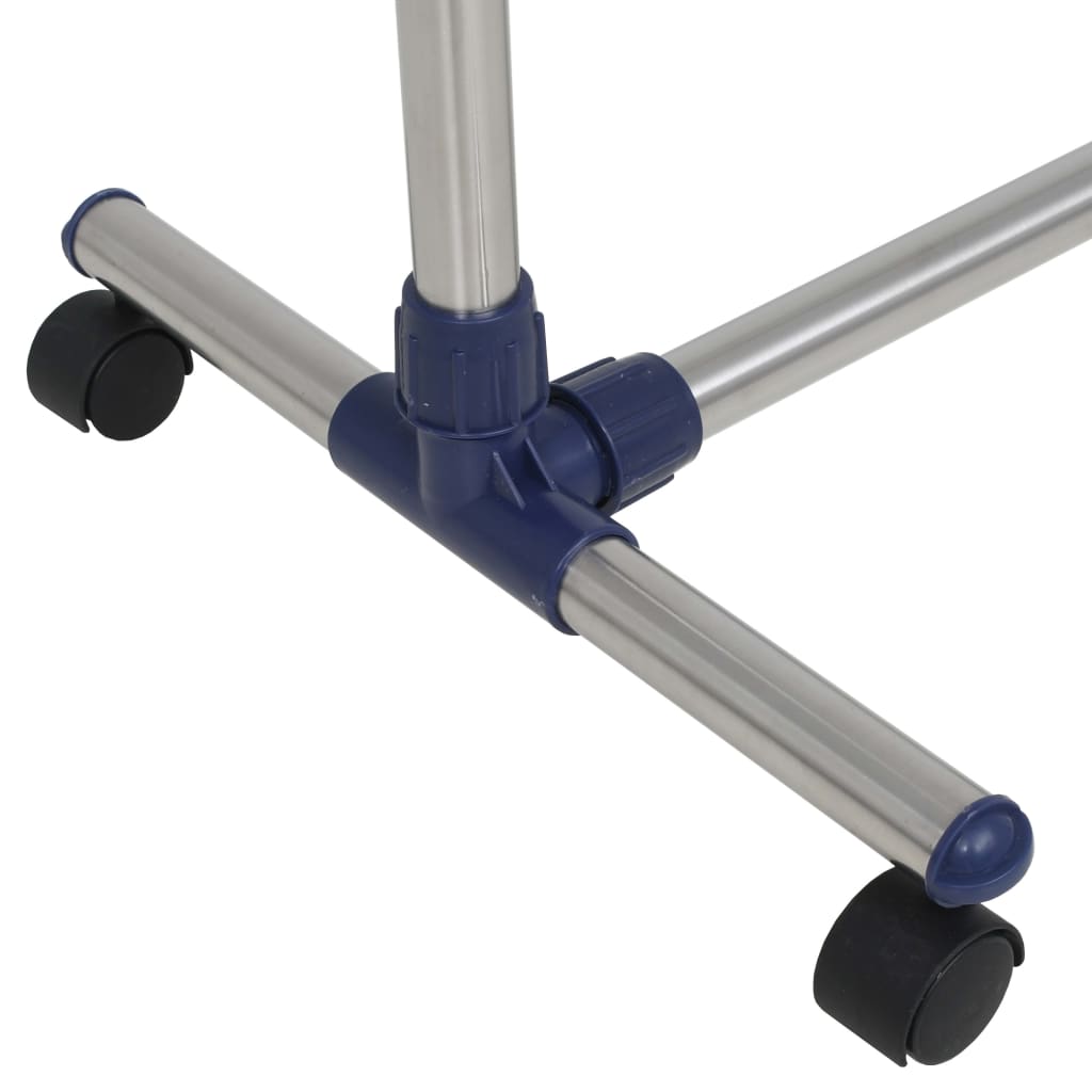 justerbart tøjstativ rustfrit stål 165 x 44 x 150 cm sølvfarvet