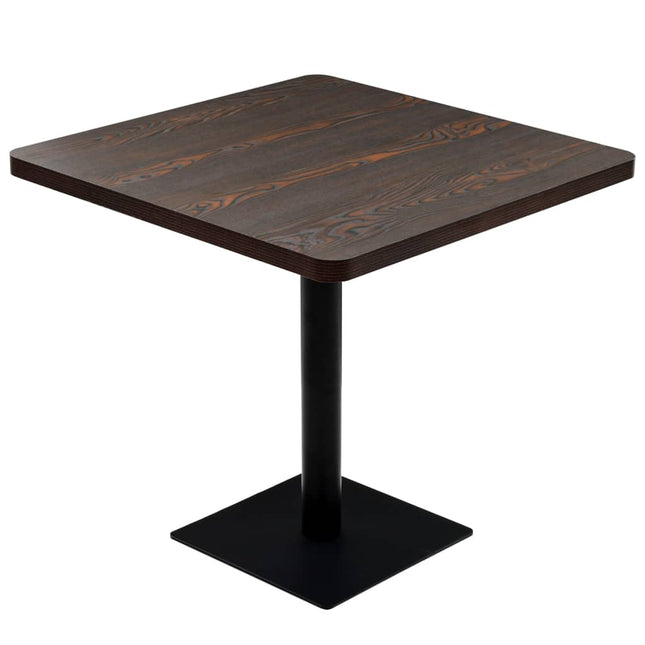 bistrobord MDF og stål firkantet 80 x 80 x 75 cm mørk aske