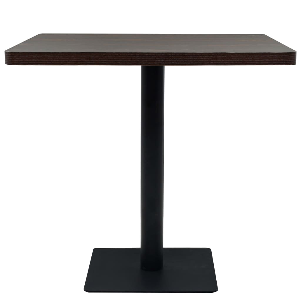 bistrobord MDF og stål firkantet 80 x 80 x 75 cm mørk aske