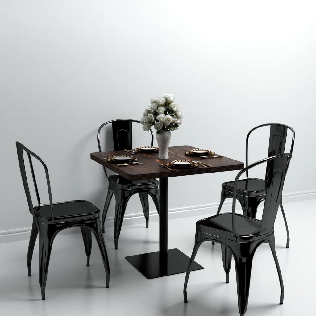 bistrobord MDF og stl firkantet 80 x 80 x 75 cm mrk aske