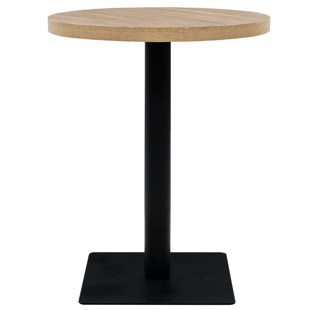 bistrobord MDF og stål rund 60 x 75 cm egetræsfarvet