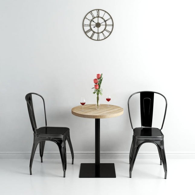 bistrobord MDF og stål rund 60 x 75 cm egetræsfarvet