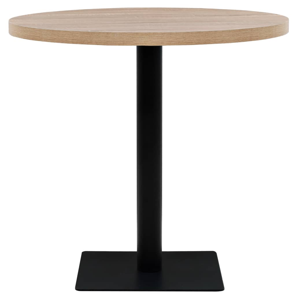 bistrobord MDF og stål rund 80 x 75 cm egetræsfarvet
