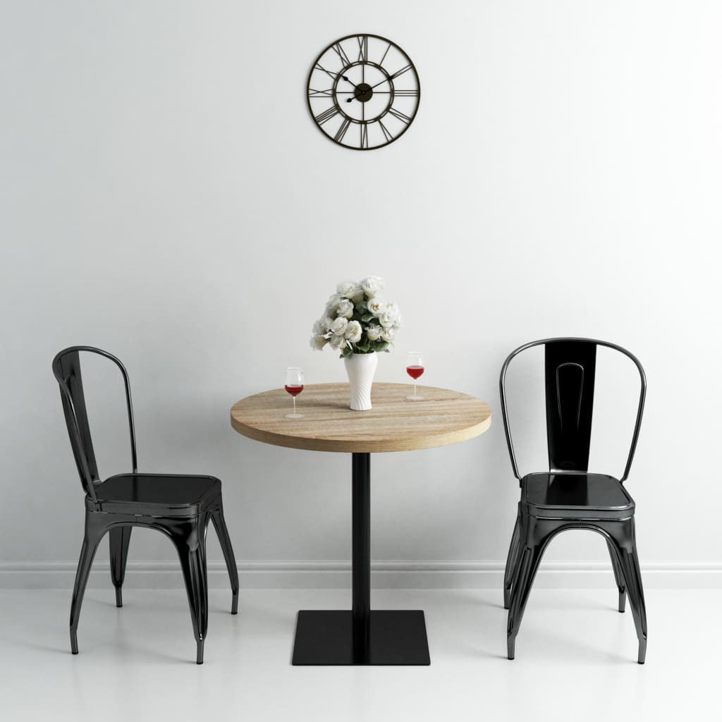 bistrobord MDF og stl rund 80 x 75 cm egetrsfarvet