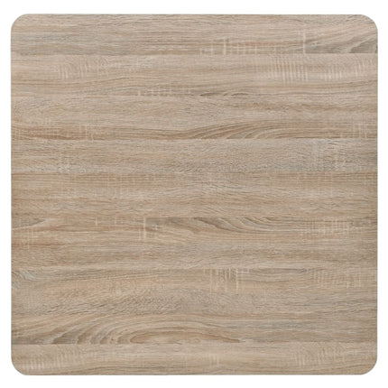 bistrobord MDF og stål firkantet 80 x 80 x 75 cm egetræsfarvet