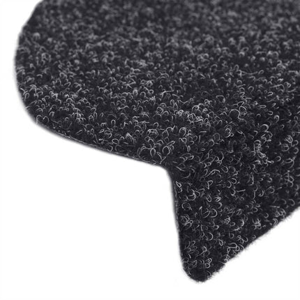 trappemåtter selvklæbende 15 stk. 65x21x4 cm sorte halvrunde store