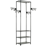 tøjstativ 55x28,5x175 cm stål og ikke-vævet stof sort