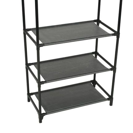 tøjstativ 55x28,5x175 cm stål og ikke-vævet stof sort