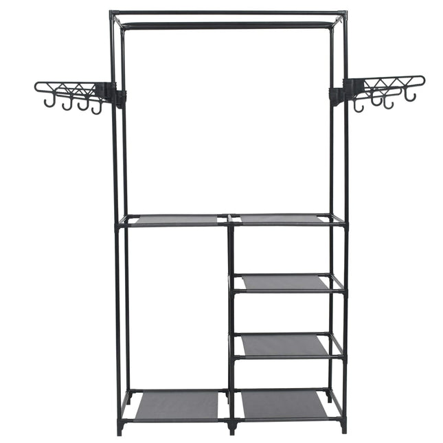 tøjstativ 87x44x158 cm stål og ikke-vævet stof sort