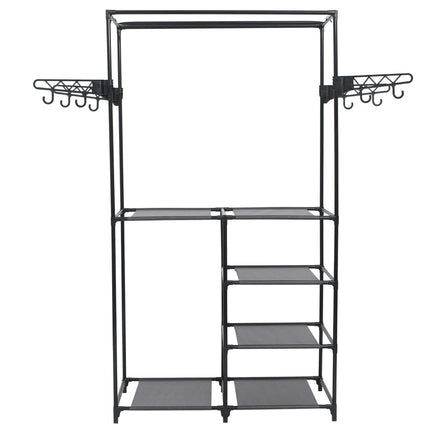 tøjstativ 87x44x158 cm stål og ikke-vævet stof sort