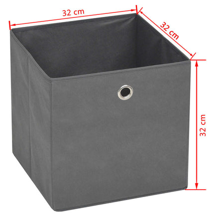 opbevaringskasser 4 stk. 32x32x32 cm ikke-vævet stof grey
