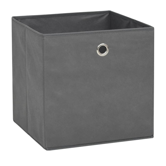 opbevaringskasser 10 stk. ikke-vævet stof 32x32x32 cm grå