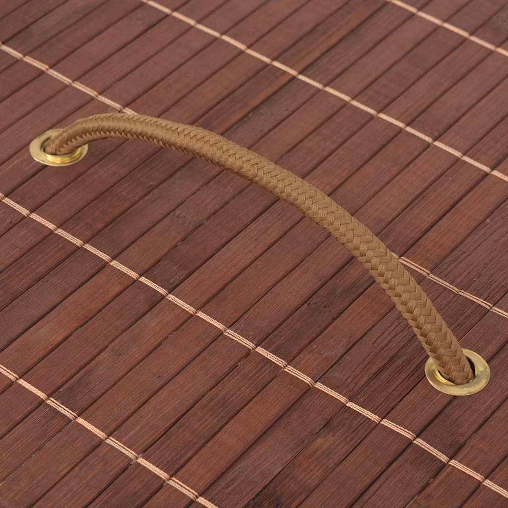 vasketøjskurv bambus oval brun