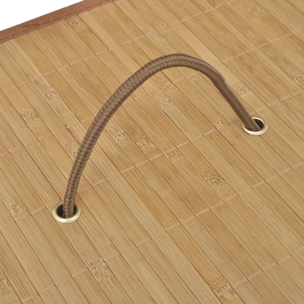 vasketøjskurv bambus rektangulær naturfarvet