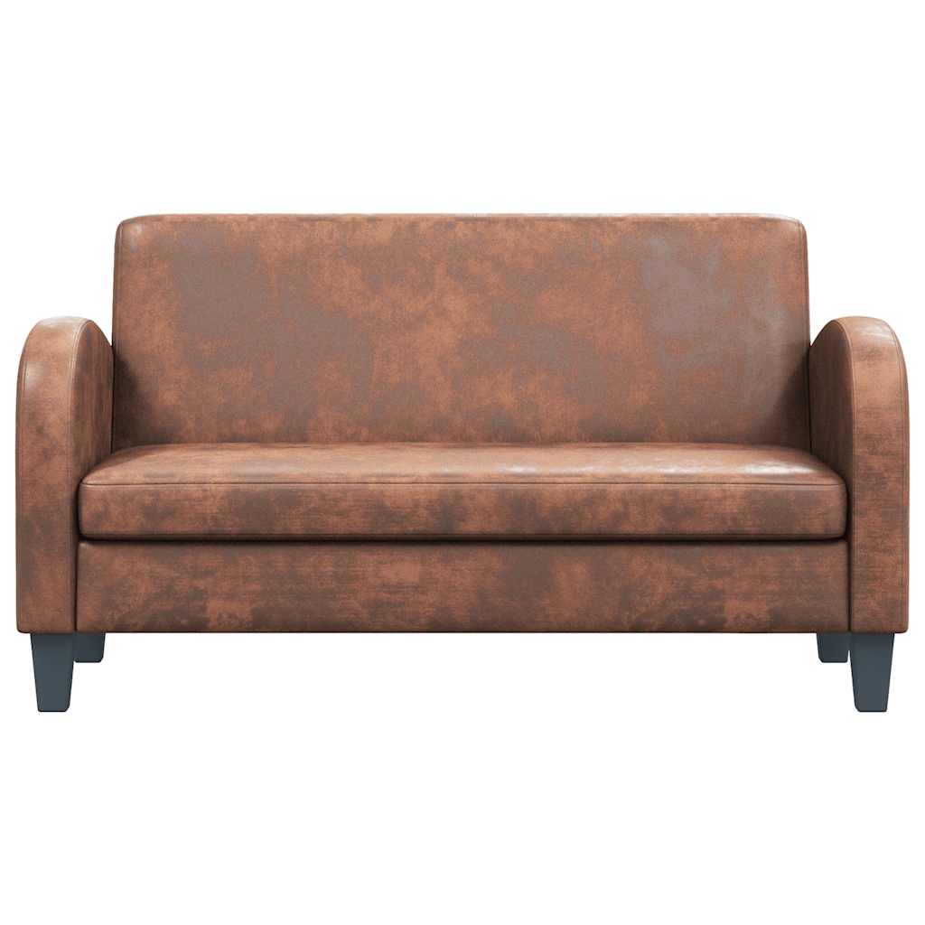 2-personers sofa kunstigt ruskind brun
