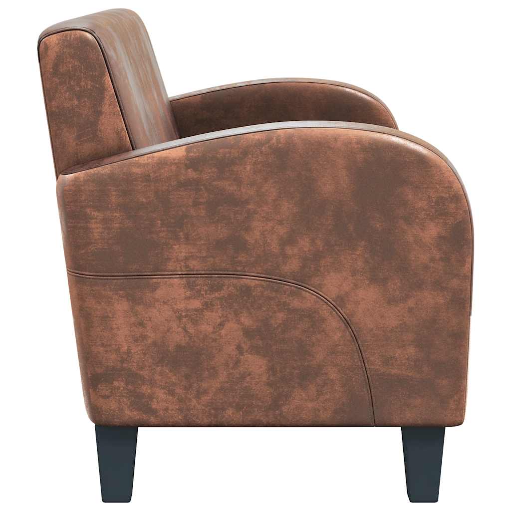 2-personers sofa kunstigt ruskind brun