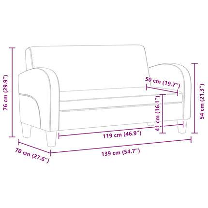 2-personers sofa kunstigt ruskind brun