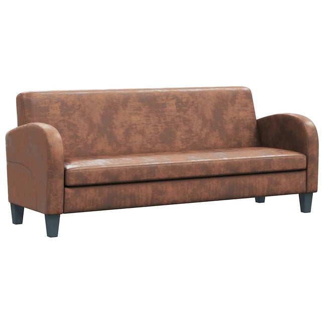 3-personers sofa imiteret ruskind brun