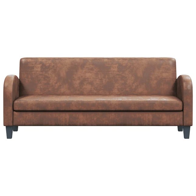 3-personers sofa imiteret ruskind brun
