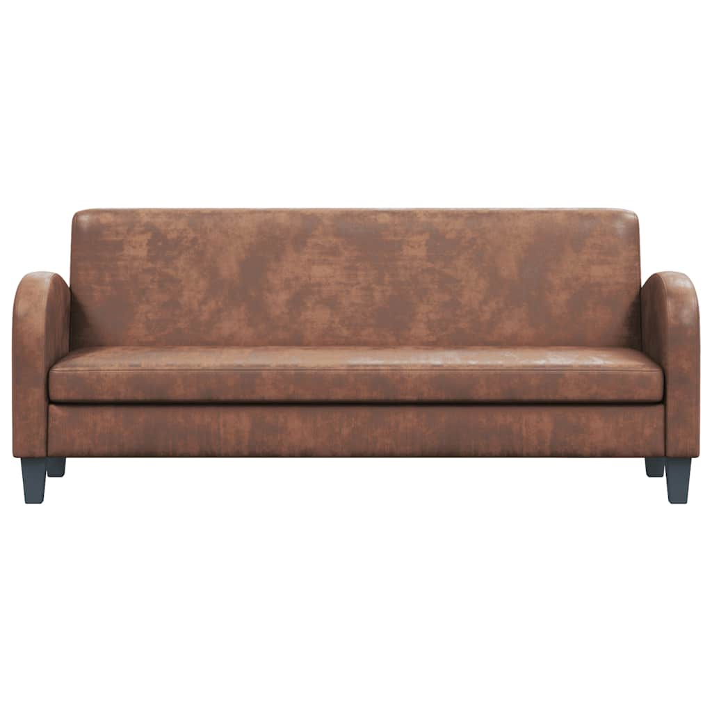3-personers sofa imiteret ruskind brun