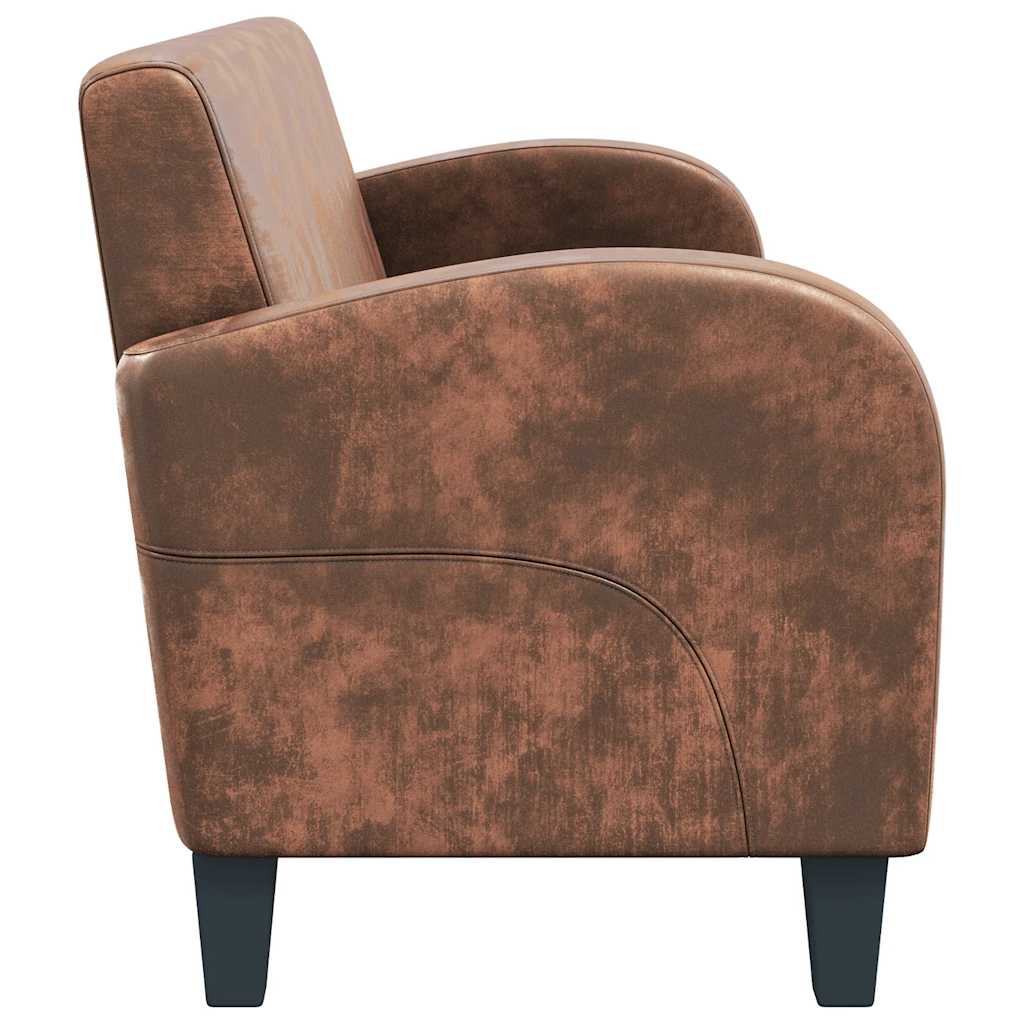 3-personers sofa imiteret ruskind brun