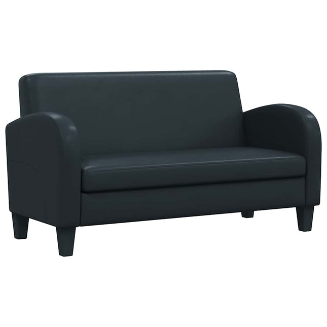 2-personers sofa kunstlæder sort