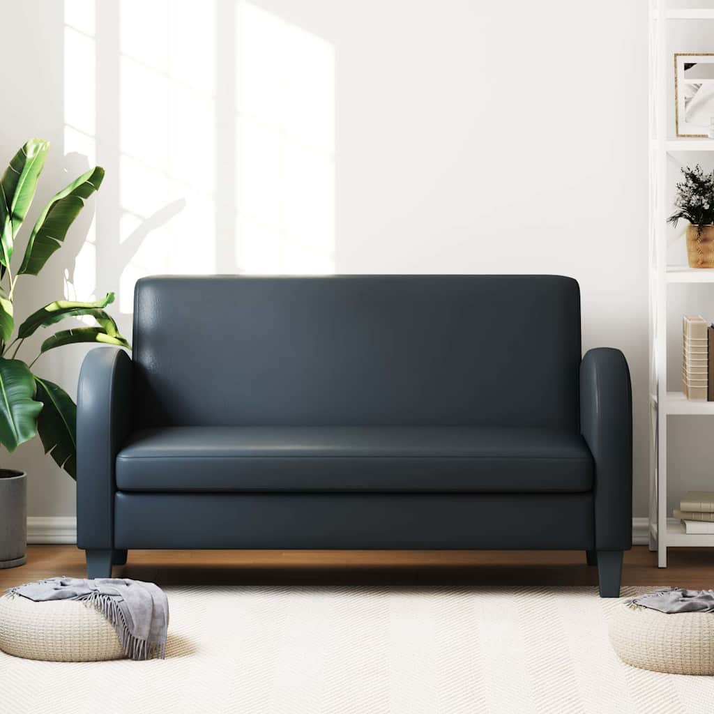 2-personers sofa kunstlæder sort