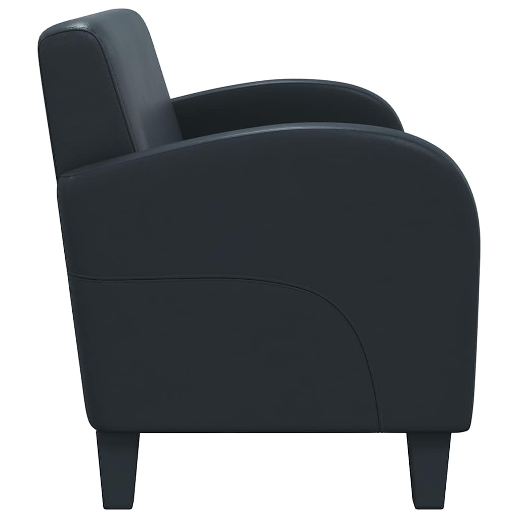 2-personers sofa kunstlæder sort