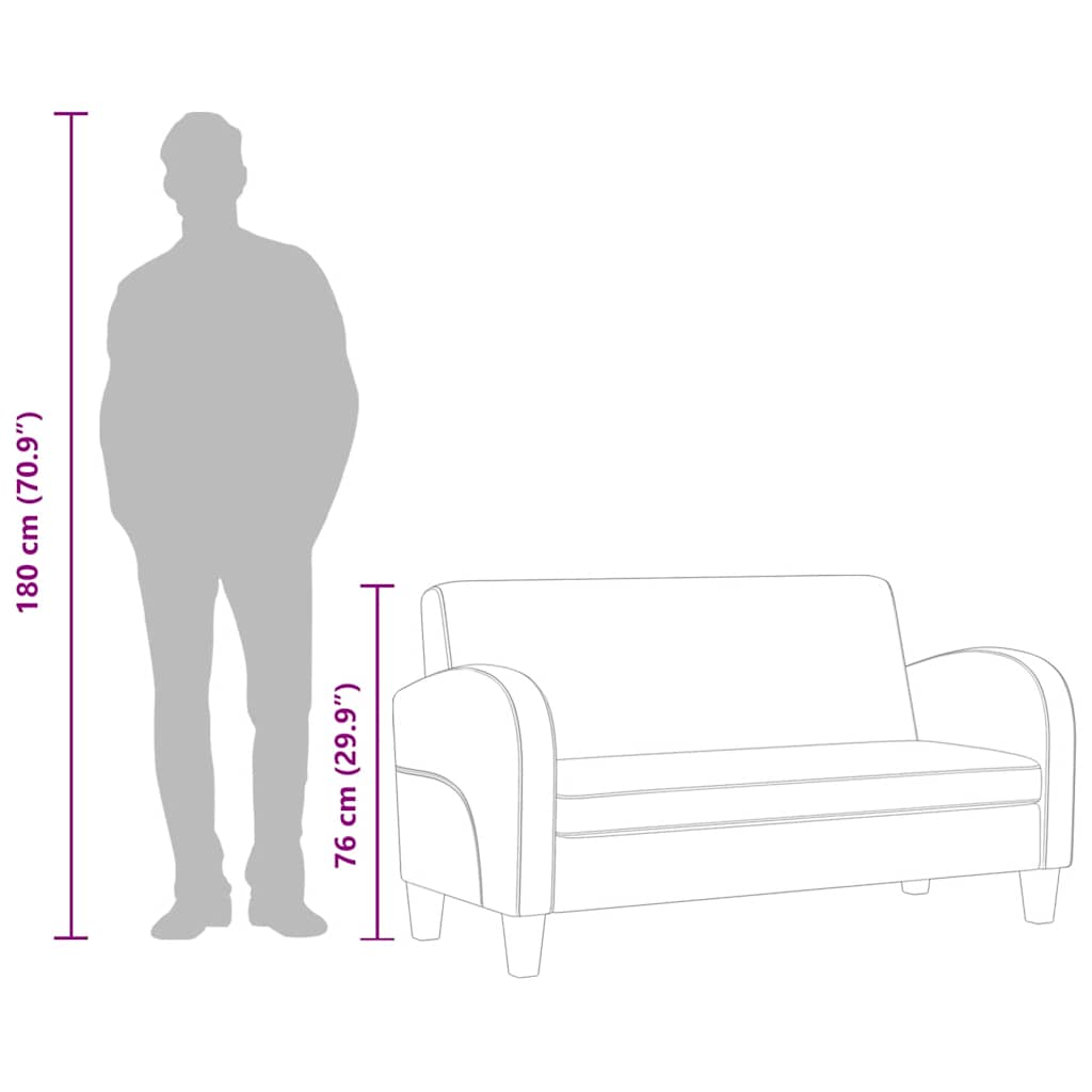 2-personers sofa kunstlæder sort