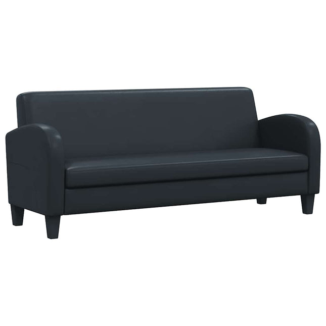 3-personers sofa kunstlæder sort