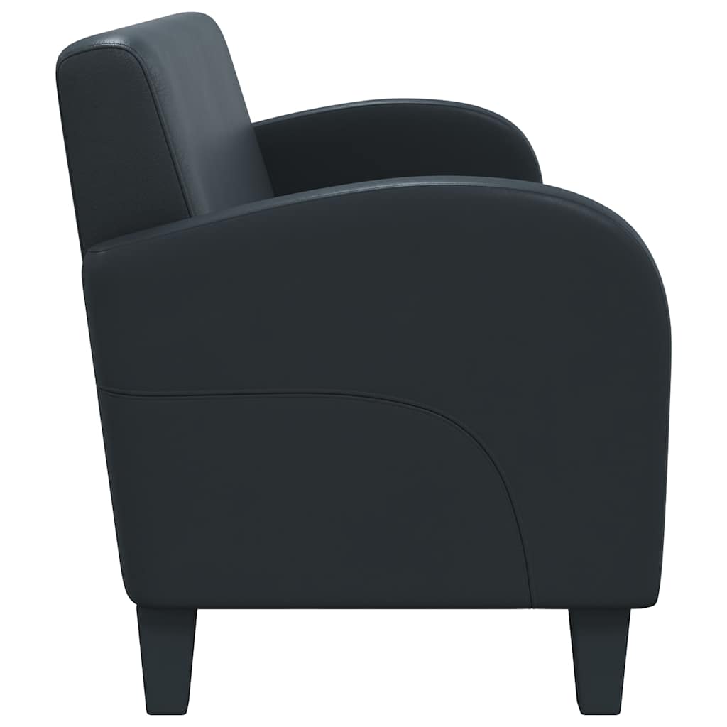 3-personers sofa kunstlæder sort