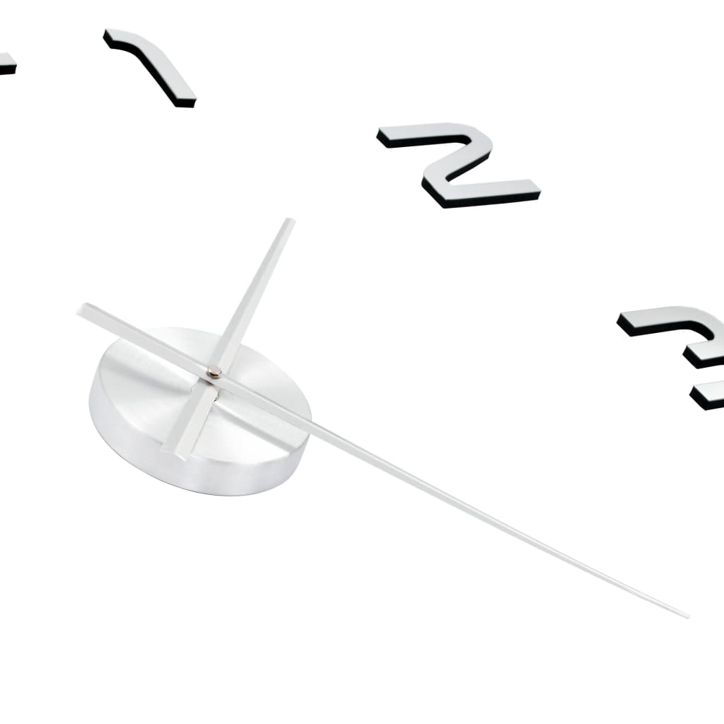 3D-vægur moderne design 100 cm XXL sølvfarvet