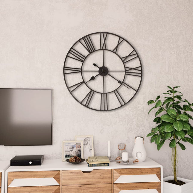 vægur i vintagestil kvarts-urværk metal 80 cm XXL