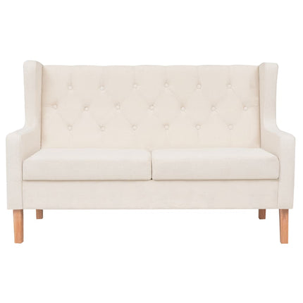 sofasæt 2 dele stof cremehvid