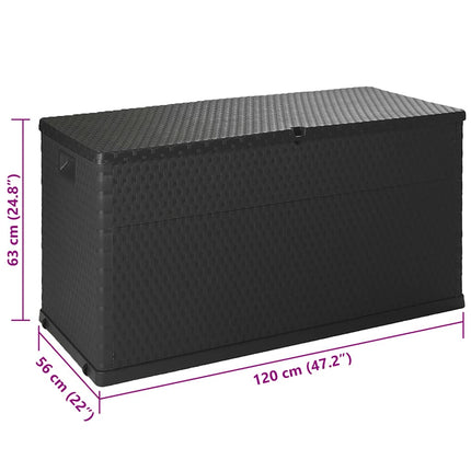 udendørs opbevaringkasse 120x56x63 cm polyrattan antracitgrå