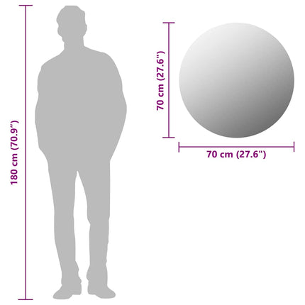 vægspejl 70 cm rundt glas