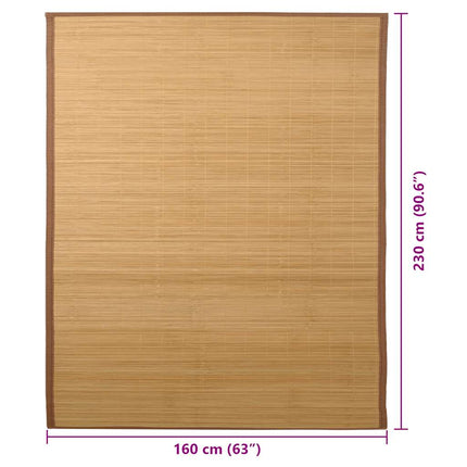 tæppe 160x230 cm bambus brun