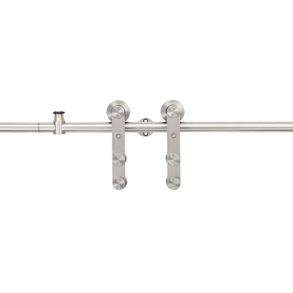 hardwarekit til skydedør 183 cm rustfrit stål sølvfarvet